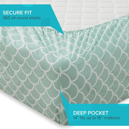 Comfort Spaces 100% Cotton Sheet Set Breathable, Lightweight, Soft with 14" Elastic Pocket Fits up to 16" Mattress, All Season Cozy Bedding, Matching Pillow Case, Cal King Scales 4 Piece