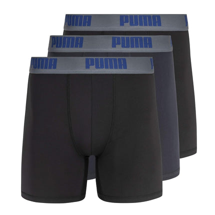 PUMA Men's 3 Pack Performance Boxer Brief, Black/G