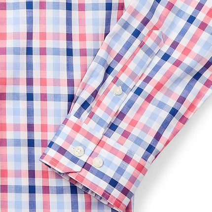 Nautica Men's Wrinkle Resistant Long Sleeve Button Front Shirt, Dreamy Coral, Medium