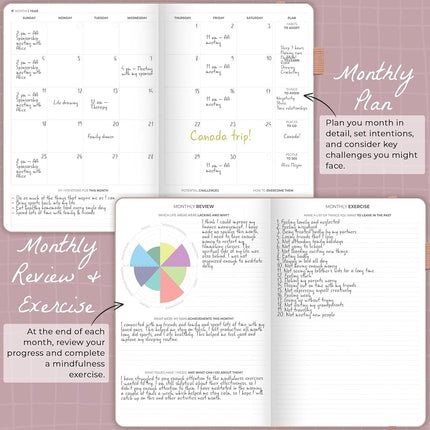 Clever Fox Addiction Recovery Journal, Daily Sobriety Planner A4 Rose Gold