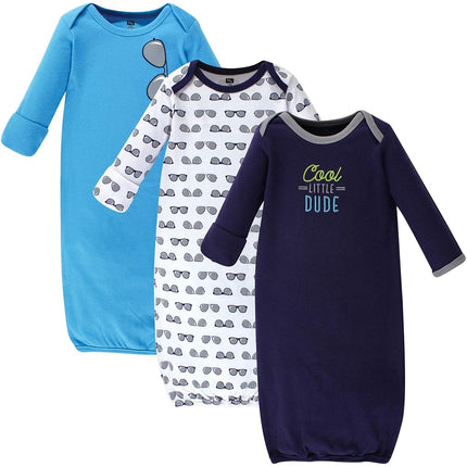 Hudson Baby Baby-Girls Cotton Gowns, Cool Little Dude, Preemie-Newborn