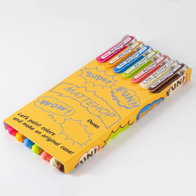 Pentel Mattehop Gel Pens, Cheerful Colors Box Set, (1.0mm), Bold Line, 7 Assorted Colors (K110-V7STB)