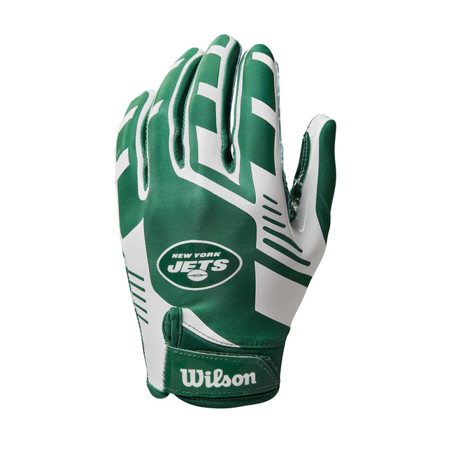 WILSON NFL Guantes de Fútbol Americano Stretch Fit - Adulto New York Jets