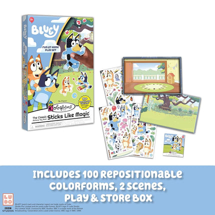 Colorforms Bluey Set - Repositionable Pieces Stick Like Magic - Scenes and Pieces from The Show Bluey for Storytelling Imaginative Play - Ages 3+
