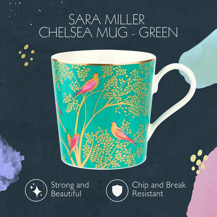 Portmeirion Sara Miller SMCG78914-XG Chelsea Mug - Dark Green, 120 Count (Pack of 1)