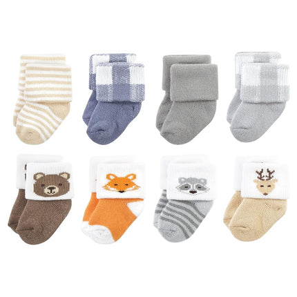 Hudson Baby Calcetines de Felpa y Algodón Rico para Recién Nacidas, Diseño Bosque, 6-12 Meses
