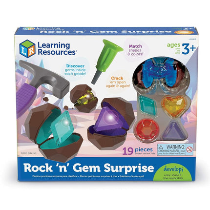 Learning Resources Rock 'n Gem Surprise - 19 Pieces, Ages 3+ Toddler Learning Toys, Sorting and Matching Toys, Early STEM for Kids