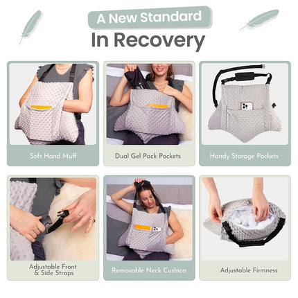 MOYOAMA 2 Pcs Hysterectomy Pillow Set - Incl 1 Gel Pack for Soothing Relief - Hysterectomy Recovery Must Haves After C Section,Post Surgery Pillow,Abdominal Surgery Recovery Pillow,Hysterectomy Gifts