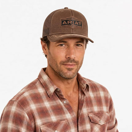ARIAT Men's Vintage Logo Cap, Brown, Brown, One Size