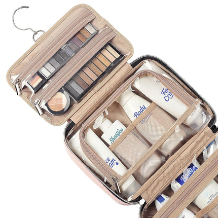 NISHEL Travel Toiletry Bag for Women, Portable Hanging Organizer, Pink, M