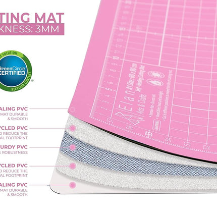 Elan A0 Cutting Mat A0 INCH Pink and Purple, 5-Ply Craft Mat, Self-Healing Cutting Board Craft, Art Mat, Self Healing Cutting Boards 48 x 36 INCH, Dressmaking Accessories for Sewing, Quilting