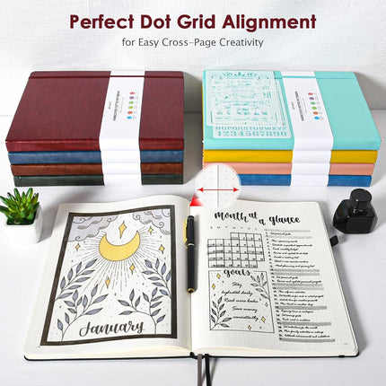 Bullet Dotted Journal, 312 Numbered Pages Dot Grid Notebook A4, 8.5" x 11"