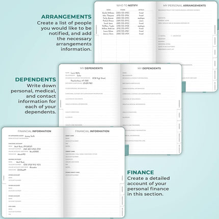 Clever Fox End of Life Planner, When I Die Organizer 8.5”x11” Blue Surf