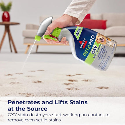 Bissell PET PRO OXY Stain Destroyer for Carpet and Upholstery, 22 oz, 2 Pack, 17739, 22 Fluid Ounces