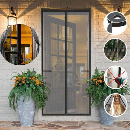 Risareyi Magnetic Fly Screens for Doors in Fiberglass, 100x215cm, Black