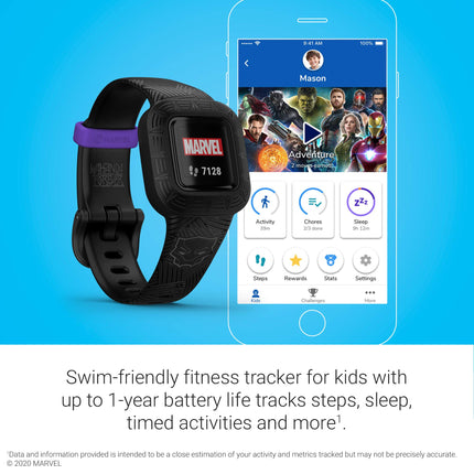 Garmin vivofit jr. 3, Fitness Tracker for Kids, Swim-Friendly, Up To 1-year Battery Life, Marvel Black Panther