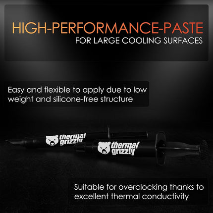 Thermal Grizzly - Hydronaut - 7.8 Gram/3 ml - Conductive High Performance Thermal Paste - Ideal for Air and Water Cooling CPU/GPU/PS4/PS5/Xbox - for Large Cooling Surfaces