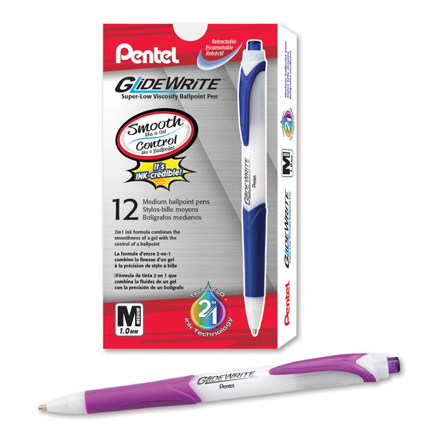 Pentel GlideWrite Ballpoint Pen with TechniFlo Ink