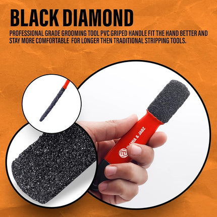 Stripping Metal Stone Diamond Edged for Dogs, Cats & Pets with Plastic Grip (2 Piece Pack of Coarse & Fine)