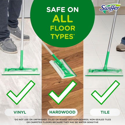 Paños de mopa húmedos Swiffer Sweeper, limpiador de suelos multisuperficie con aroma original Gain, 24 unidades