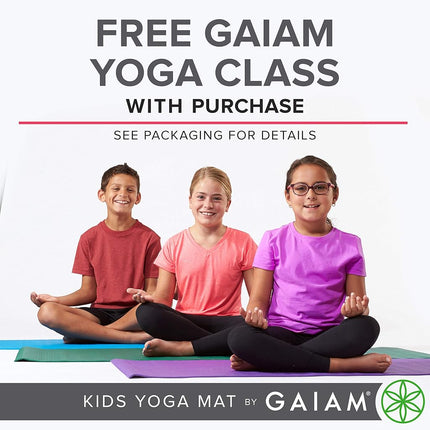 Gaiam Kids Yoga Mat Exercise Mat, Yoga for Kids with Fun Prints - Playtime for Babies, Active & Calm Toddlers and Young Children (60" L x 24" W x 3mm Thick) - Ballerina