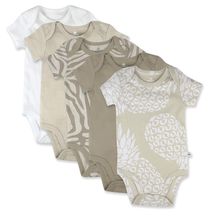 HonestBaby baby-boys 5-pack Short Sleeve Bodysuits