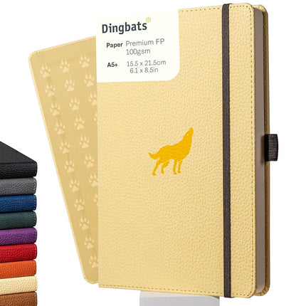 Dingbats* Wildlife A5+ Cream Wolf Notebook - Lined
