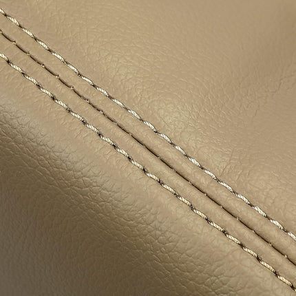 Housse de siège inférieure ECOTRIC compatible avec Ford F250 F350 F450 Lariat 1999 2000 - Côté conducteur, cuir artificiel, couleur : beige, avant gauche