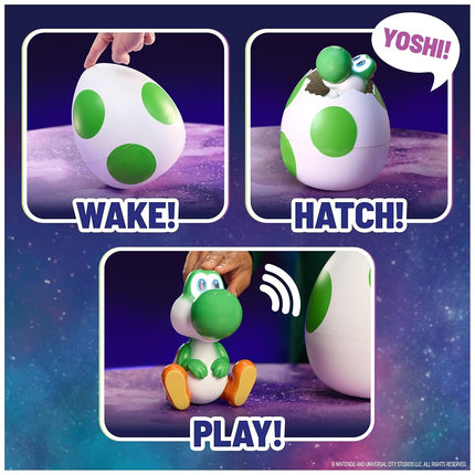 Hatchin’ Yoshi from The Super Mario Galaxy Movie, Interactive Yoshi Egg Action Figure with Sounds, Ages 4 and Up, Batteries Included