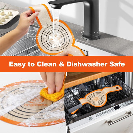 Silicone Bread Sling Dutch Oven - Best Japan Silicone. Non-Stick & Easy Clean ReusableBread Baking Mat. with Extra Long Handles Bread Baking Sheet Liner, 1 Orange pcs for Transferable Dough