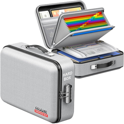 COLCASE Fireproof Document Organzier with Lock, Ha