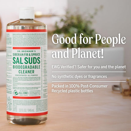 DR BRONNERS Organic Sal Suds Biodegradable Cleaner - Contains SLS 946ml (PACK OF 2)
