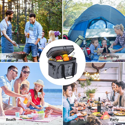 Maelstrom Soft Cooler Bag,Collapsible Soft Sided Cooler, 30 Cans Beach Leakproof Camping Box,Lunch Box Portable Travel Bag for Grocery Shopping,Kayaking,Gray