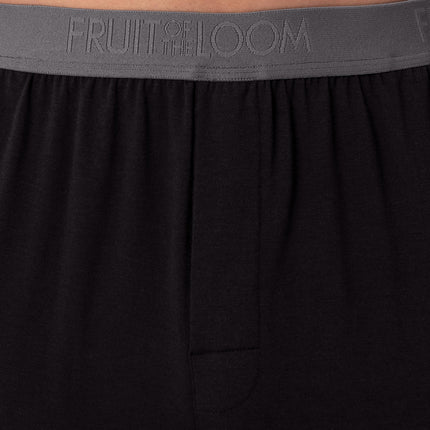 Fruit of the Loom mens 360 Stretch Short Sleeve V-neck Top and Short Sleep Pajama Set, Black, XL