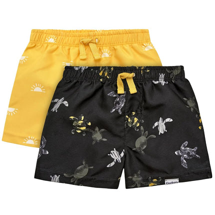 Gerber Toddler & Baby Boys Surf Swim Trunks 2-Pack, Suns, 3T