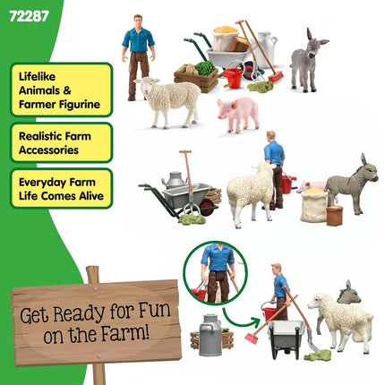 Schleich Farm World - 19Pc Animal Feeding Farm World Bundle | 72287