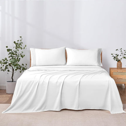 Modern Threads Pacific Coast Textiles 3 PIECE CROCHET LACE MICROFIBER SHEET SET WHITE TWIN, Microfibre
