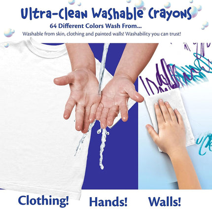 Crayola Lápices de Colores Lavables Ultra Limpios, Lápices de Colores Grandes para Niños Pequeños, 16 unidades, Regalos para Niños