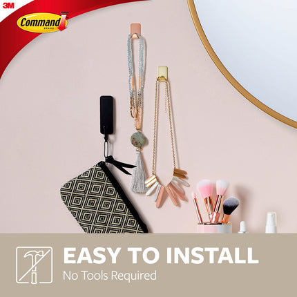 Command 17032BR-4ES Metallic Hooks, 0, Brass, 16 Count