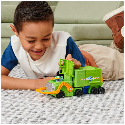 Paw Patrol Transformable Rocky Car - Big Truck with 1 Rocky Figure and 1 Mini Rescue Car - 6065318 - Toys for Children 3 Years+