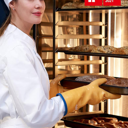 LANON Protection wahoo Liquid Silicone Smoker Oven Gloves, Food-Contact Grade, Heat Resistant Gloves for Cooking, Grilling, Baking, Yellow, M/8