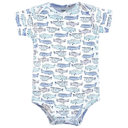 Hudson Baby Bodysuits de algodón unisex para bebés, Born to Fly, 0-3 Meses