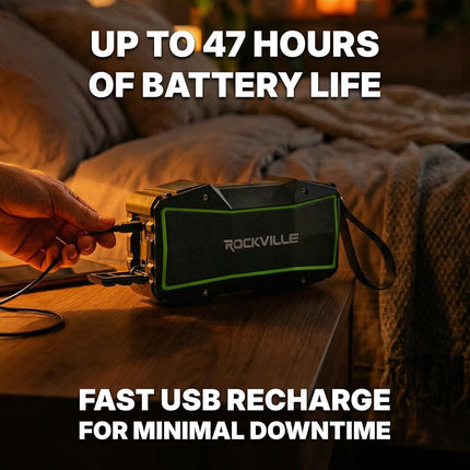Rockville Rock Everywhere 15W Portable Bluetooth Speaker, IPX6 Waterproof, TWS Linking, Long Battery Life, Perfect for Outdoor Adventures and Home Use