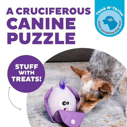 Outward Hound Nina Ottosson Hide N' Find Interactive Plush Dog Puzzle, Dog Enrichment Toys, Plush, Durable Dog Toy, Cauliflower, Purple