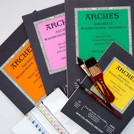 ARCHES - Pad Enc 26x36 12H Aquarelle 100% Satin 300g White Nat (A1795098)