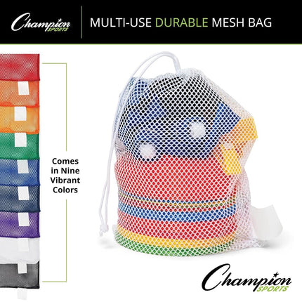 Champion Sports Mesh Equipment Bag (Black, 12 x 18-Inch)