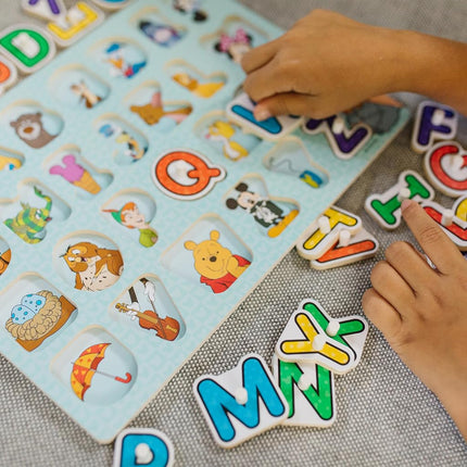Melissa & Doug Disney Alphabet/Numbers/Shapes/Colors Peg Puzzle (8 Piece)