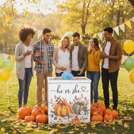 AmazingSpark 28in Giant Gender Reveal Gift Box Kit, Fall Pumpkin