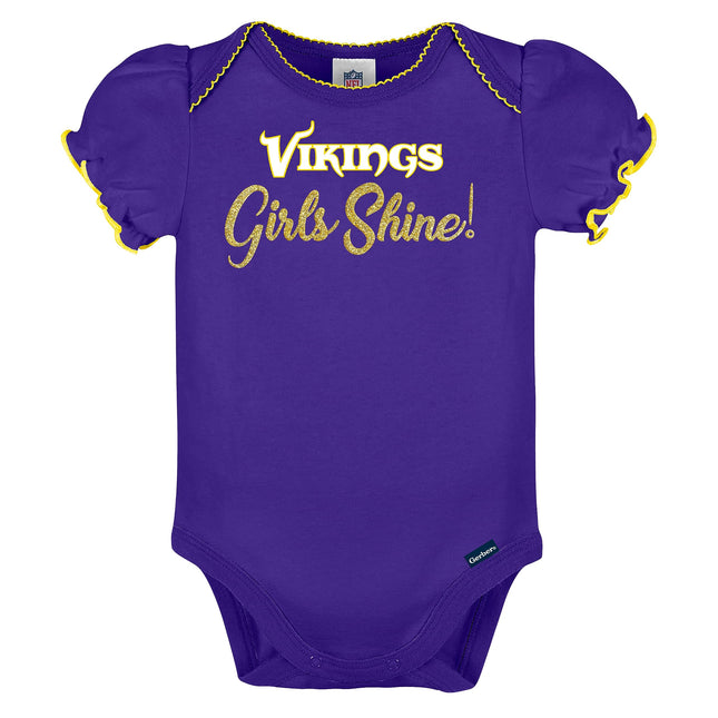 NFL Minnesota Vikings Body 3 pièces bébé-fille, couleur de l'équipe, 18 mois