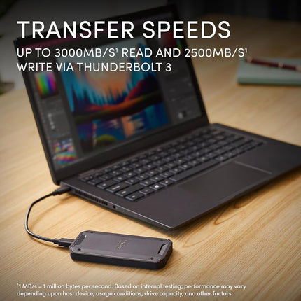Disco duro externo SanDisk Professional PRO-G40 SSD de 4TB, SSD portátil, hasta 3000 MB por segundo, Thunderbolt 3 (40Gbps), USB-C (10Gbps), ultrarresistente con clasificación IP68 para resistencia al polvo y al agua
